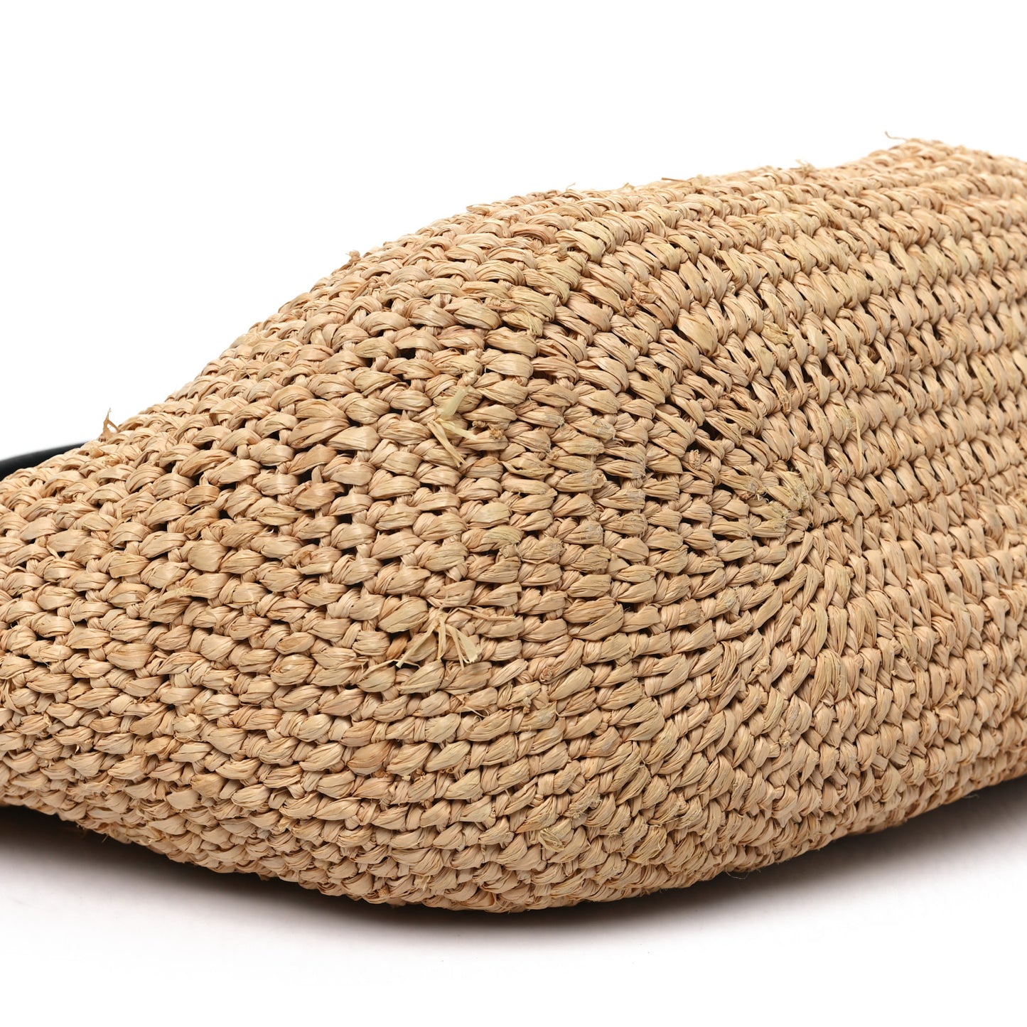 Raffia Woven Large Panier Tote Natural Black