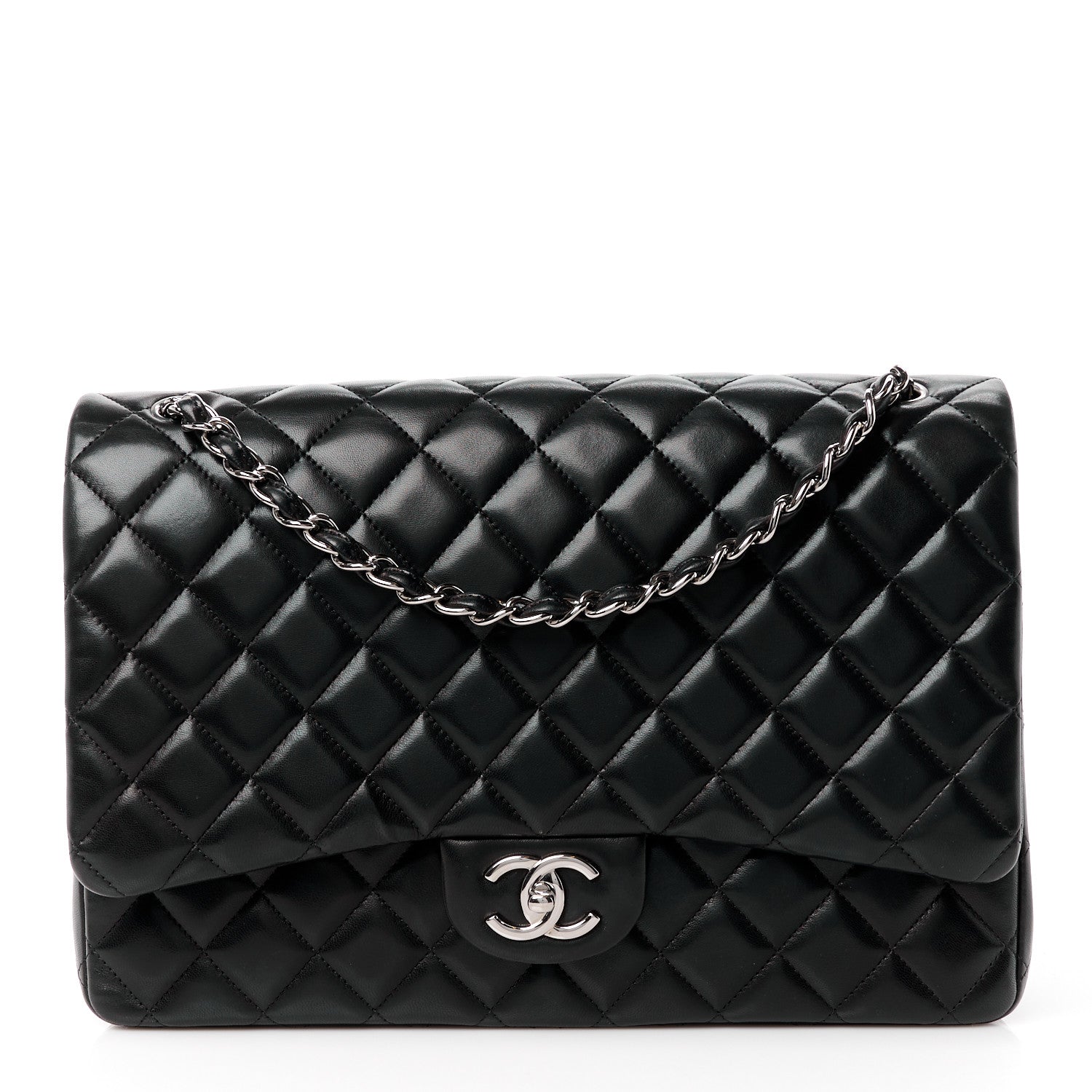 Chanel Lambskin Quilted Maxi Double Flap Black 1 of 15