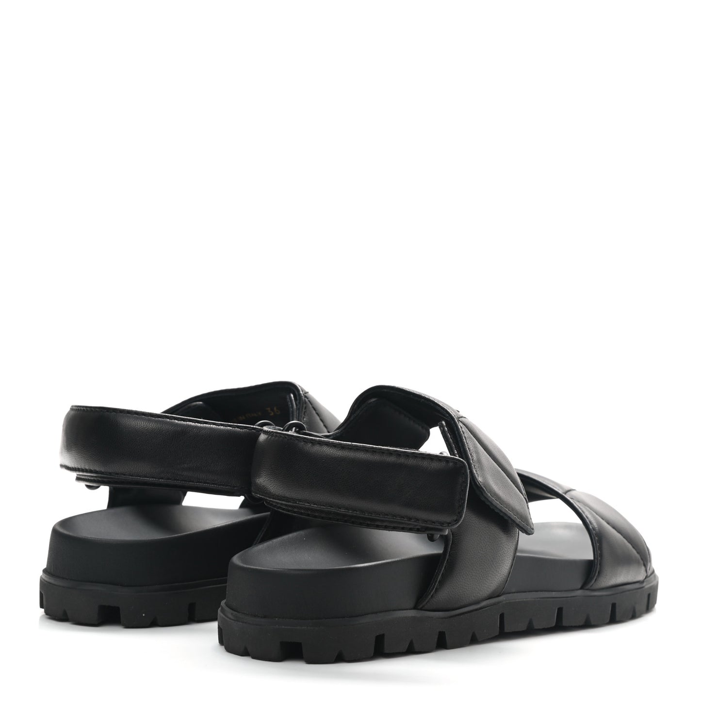 Nappa Logo Quilted 20mm Sport Sandals 36 Black