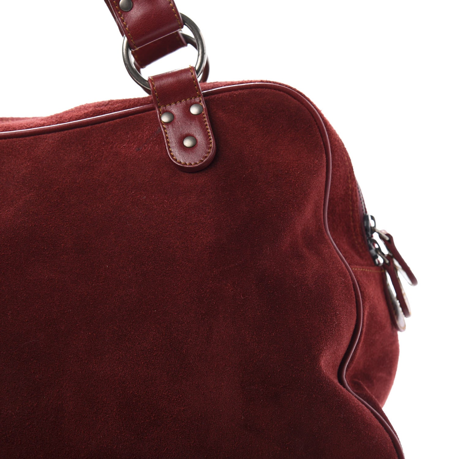 Christian Dior Suede Gaucho Double Saddle Bag Burgundy 12 of 13