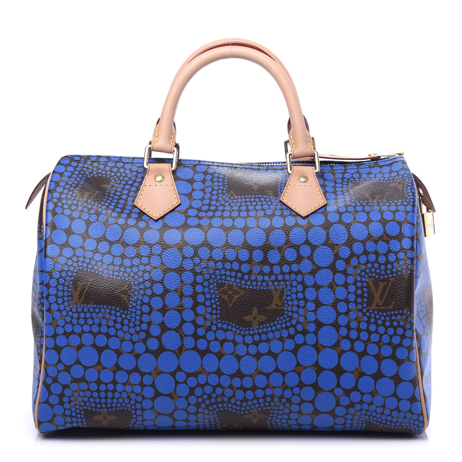 Louis Vuitton Monogram Kusama Town Speedy 30 Blue 1 of 10