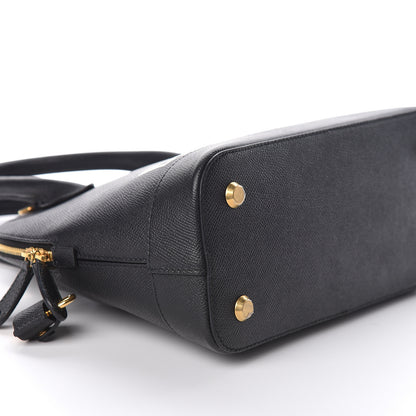 Balenciaga Signature Grained Calfskin Logo S Ville Top Handle Bag Black White 5 of 9