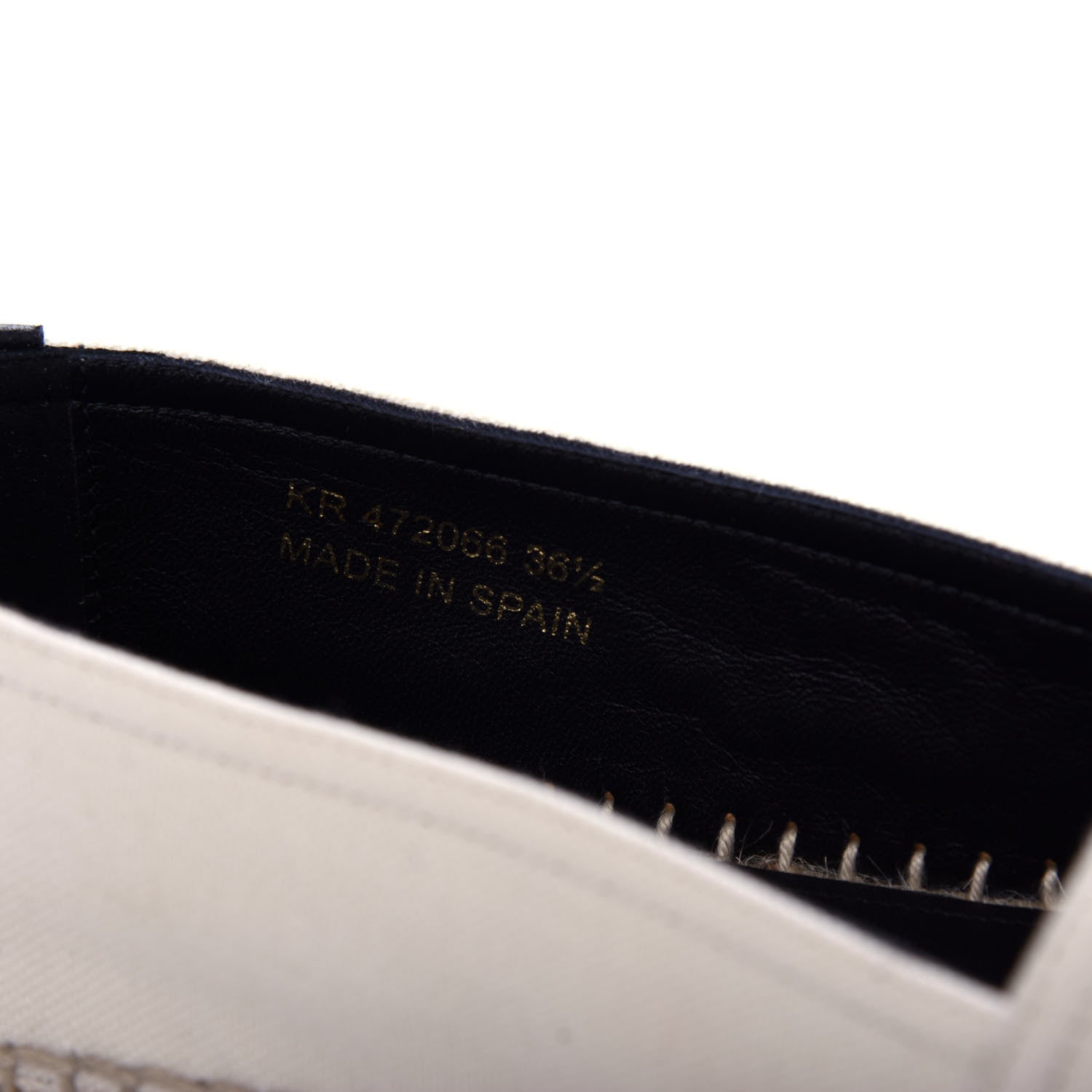 Saint Laurent Canvas Nappa Elba Light Logo Embroidered Espadrilles 36.5 Panna 10 of 11