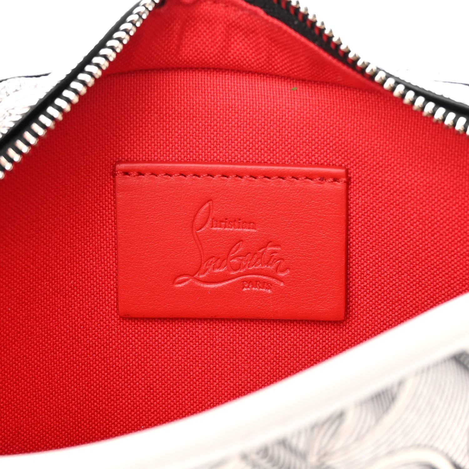 Christian Louboutin Calfskin Small Loubinth Radioloubi White Black 6 of 12