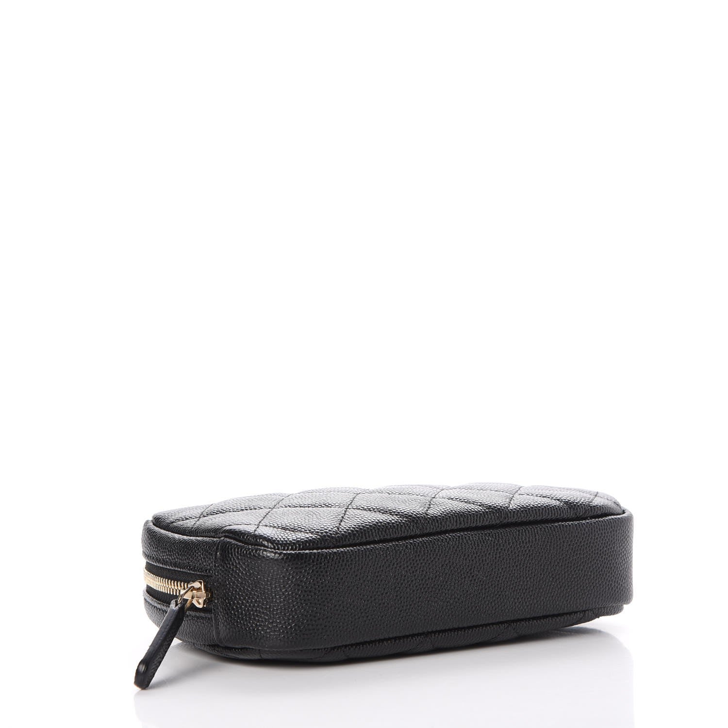 Chanel Caviar Quilted Small Curvy Pouch Cosmetic Case Black 4 of 8