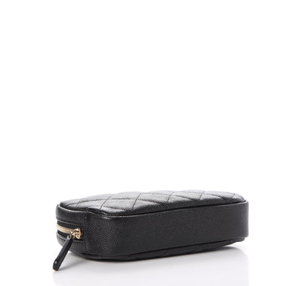 Chanel Caviar Quilted Small Curvy Pouch Cosmetic Case Black 4 of 8