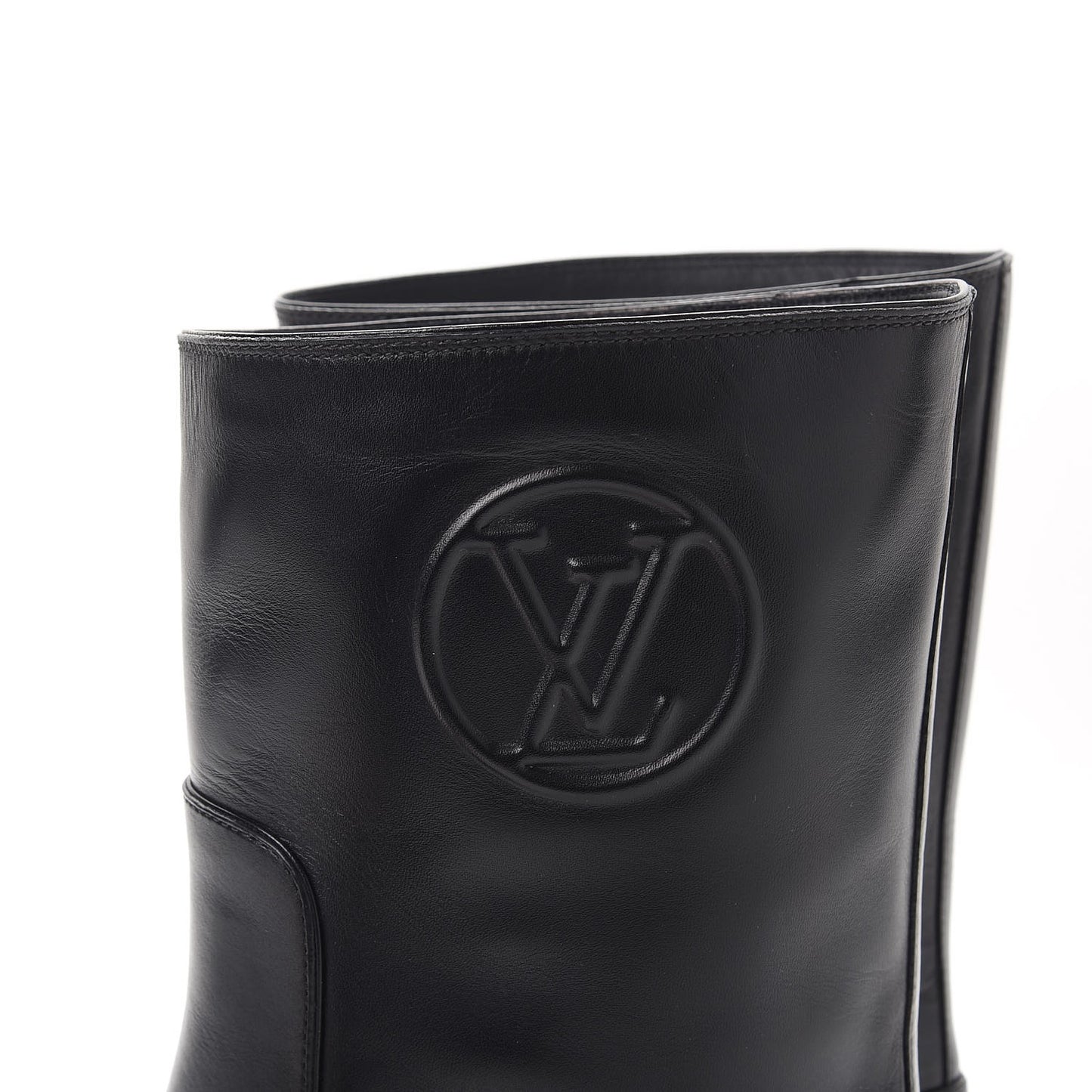 Calfskin Overdrive Flat Half Boots 39 Black