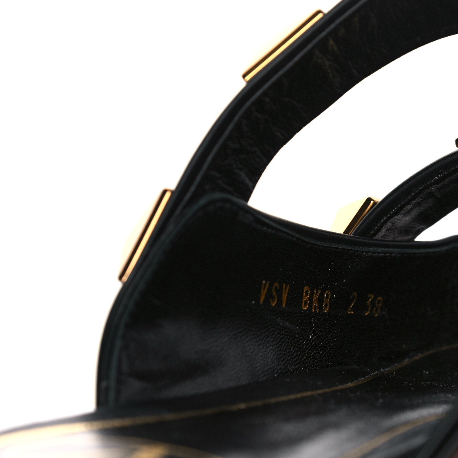 Valentino Garavani Calfskin Roman Stud Flat Mules 38 Black 6 of 6