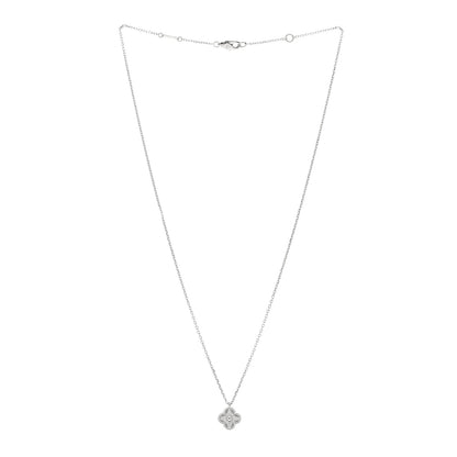 Van Cleef & Arpels 18K White Gold Diamond Sweet Alhambra Pendant Necklace 3 of 4
