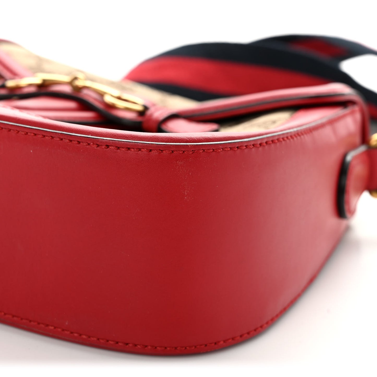 Monogram Ruinart Calfskin Medium Lady Web Shoulder Bag Beige Ebony Hibiscus Red