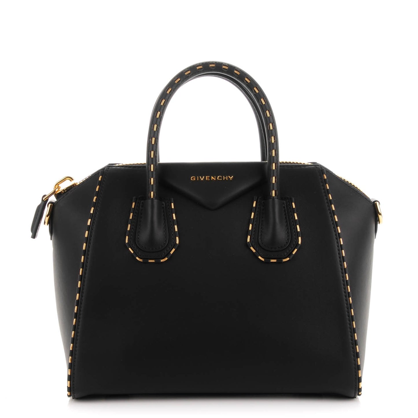 Calfskin Chain Detail Small Antigona Black