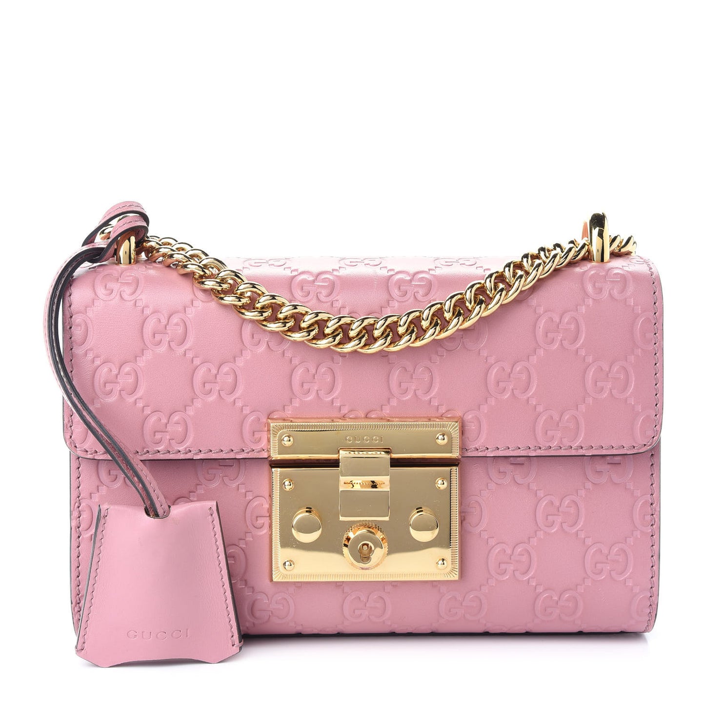 Guccissima Small Padlock Shoulder Bag Rose Baby Candy