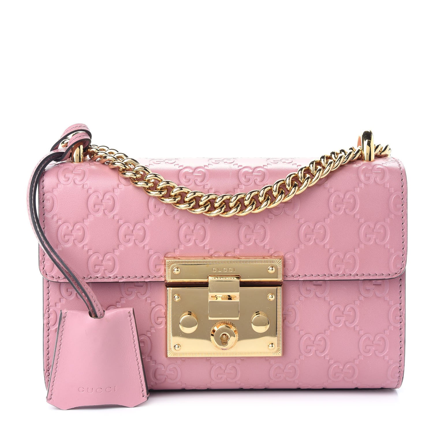 Gucci Guccissima Small Padlock Shoulder Bag Rose Baby Candy 1 of 9