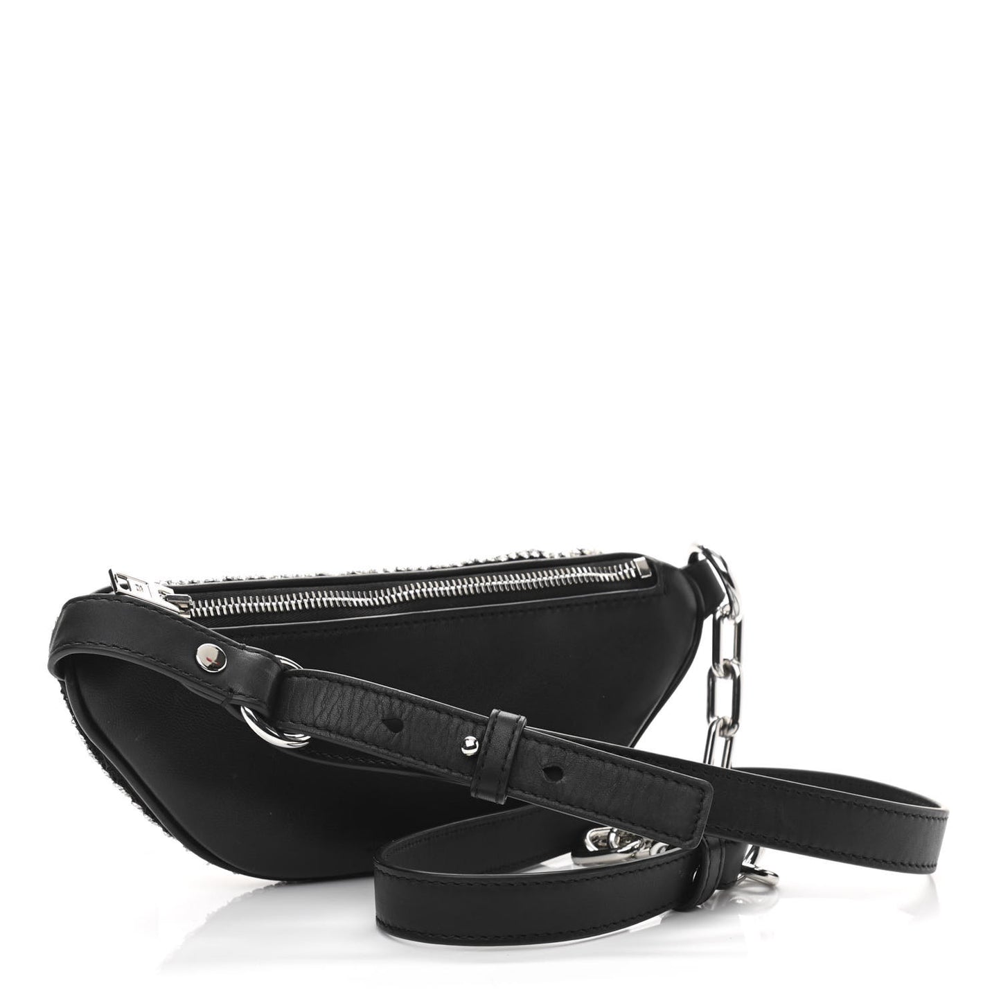 Rhinestone Mesh Mini Attica Belt Bag Black