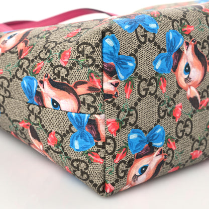 Gucci GG Supreme Monogram Childrens Deer Tote Red 7 of 8