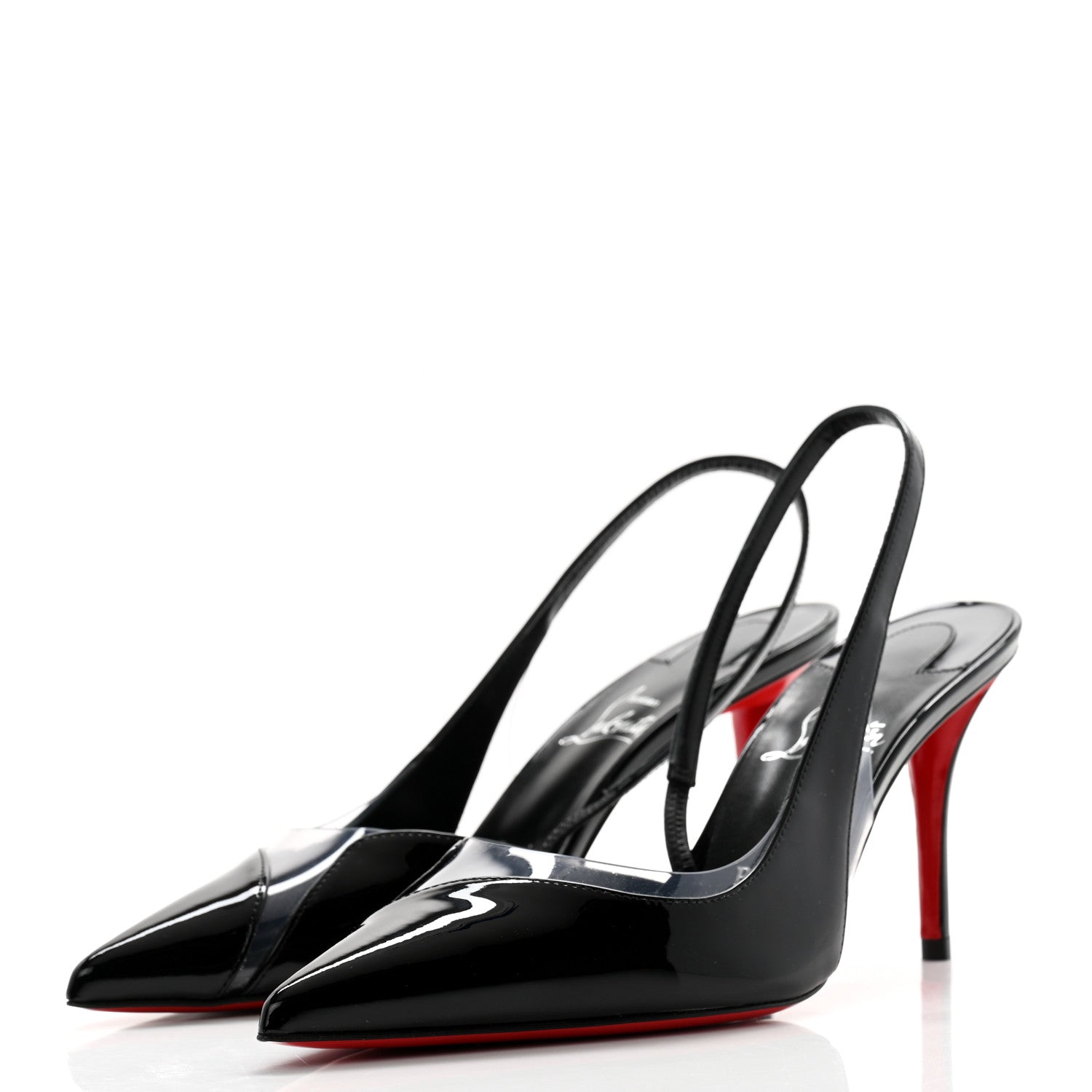 Christian Louboutin Patent Posticha 80 Slingback Pumps 38.5 Black 3 of 9