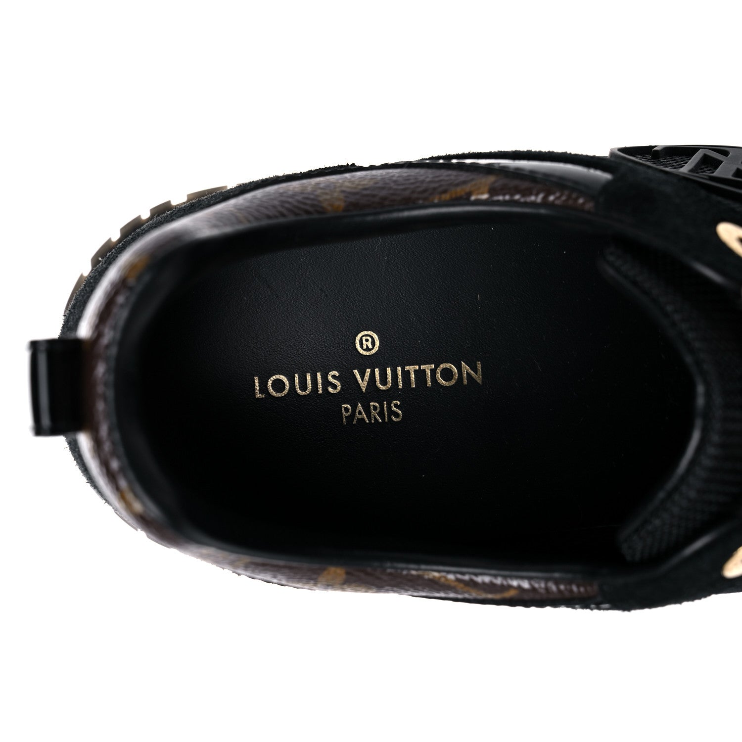 Louis Vuitton Suede Monogram Run Away Sneakers 38 Black 6 of 8