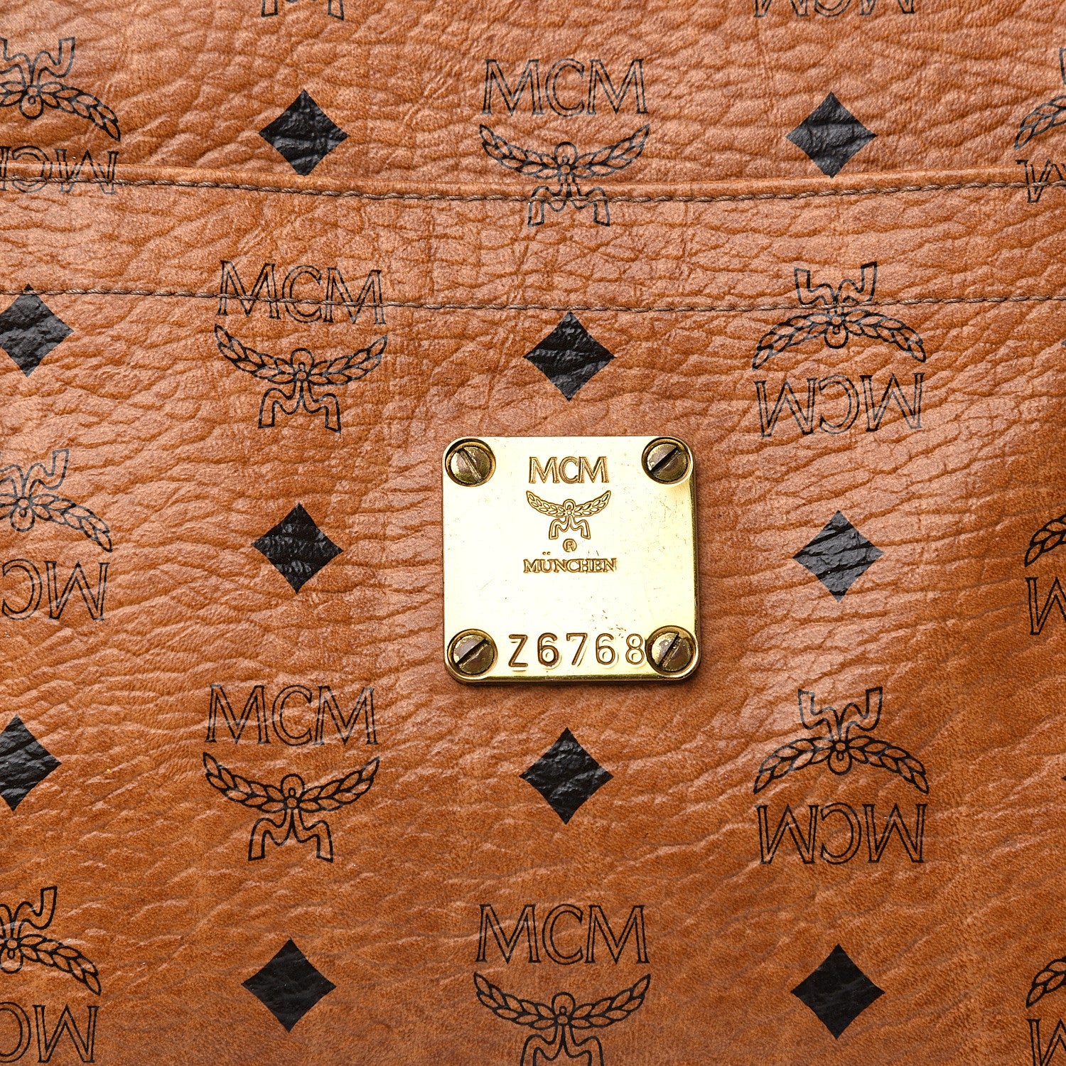 MCM Visetos Shopper Tote Cognac 11 of 11