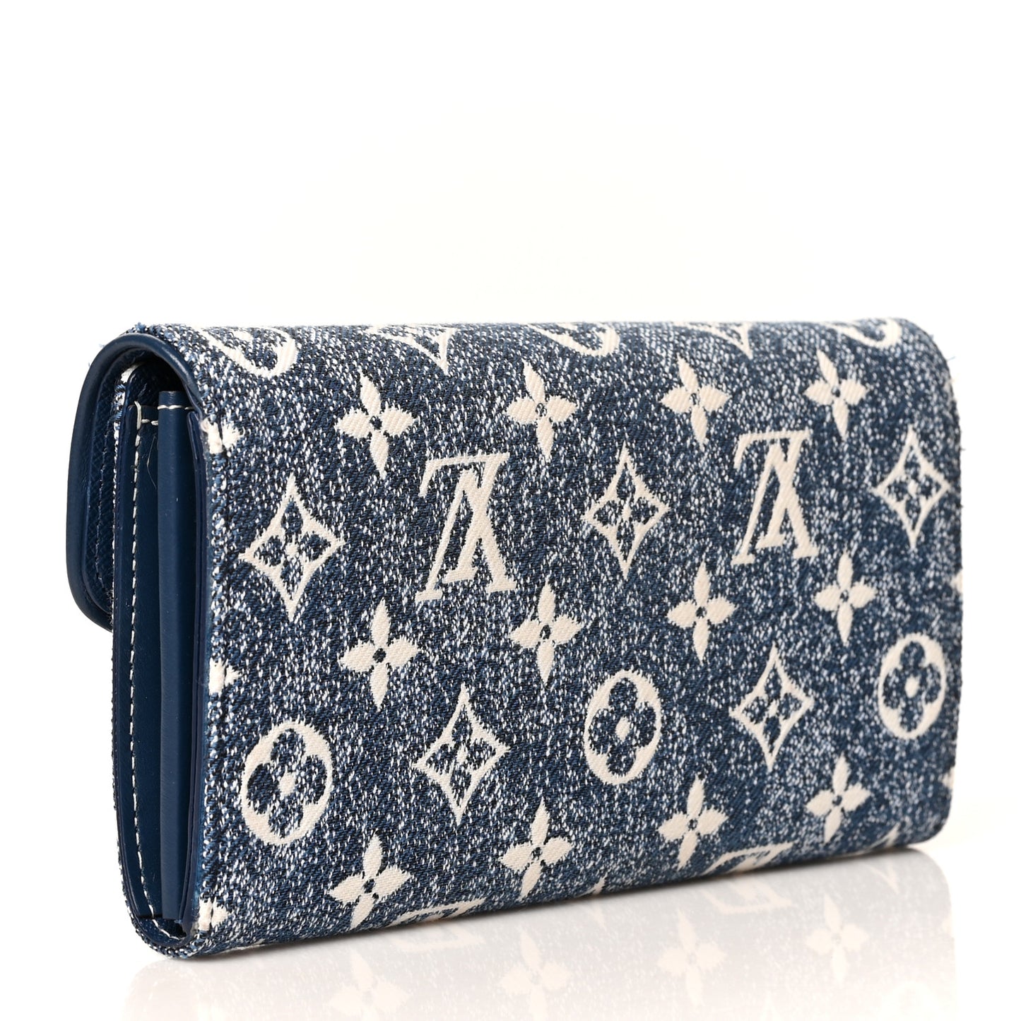 Monogram Jacquard Denim Sarah Wallet Bleu