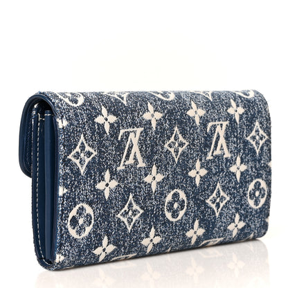 Louis Vuitton Monogram Jacquard Denim Sarah Wallet Bleu 3 of 9