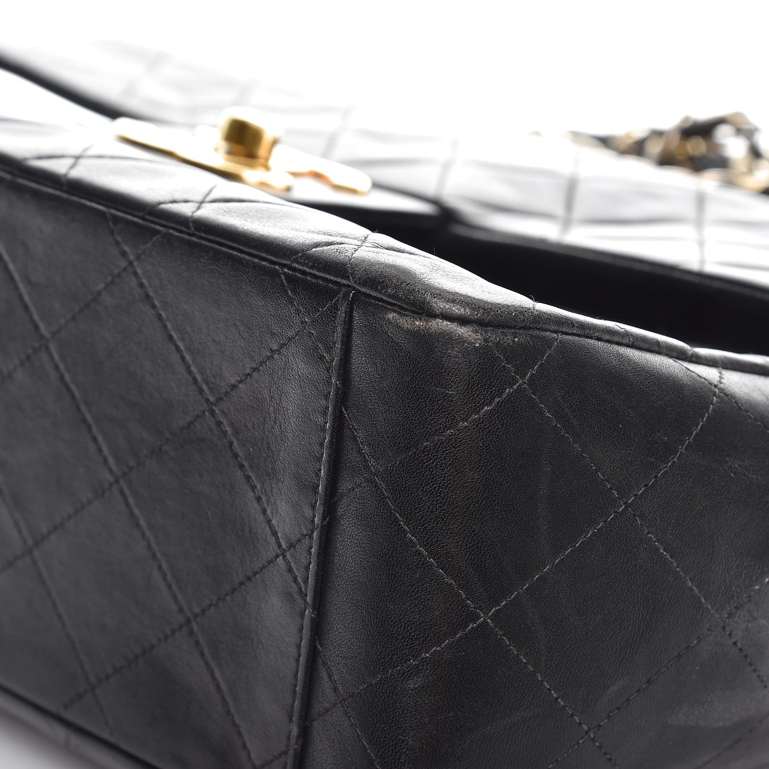 Chanel Lambskin Quilted XL Jumbo Single Flap Black 12 of 16