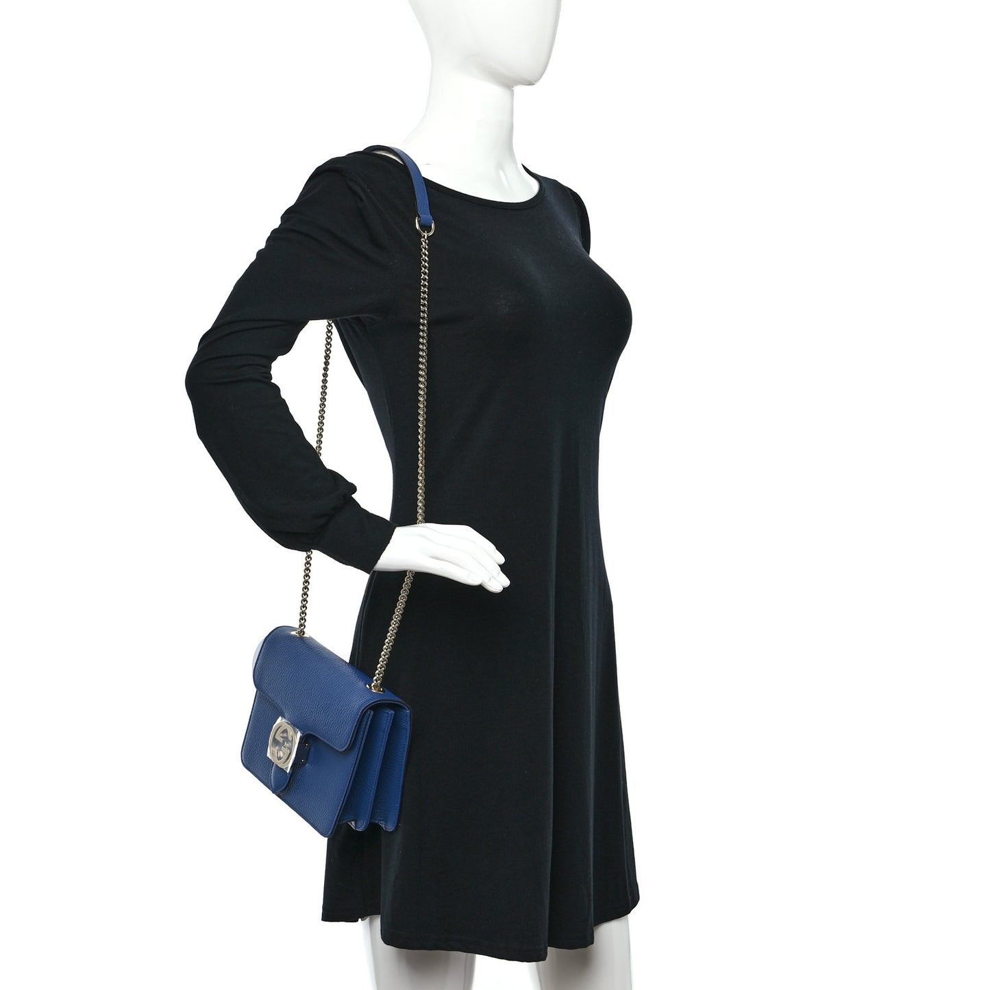 Dollar Calfskin Small Interlocking G Shoulder Bag Caspian