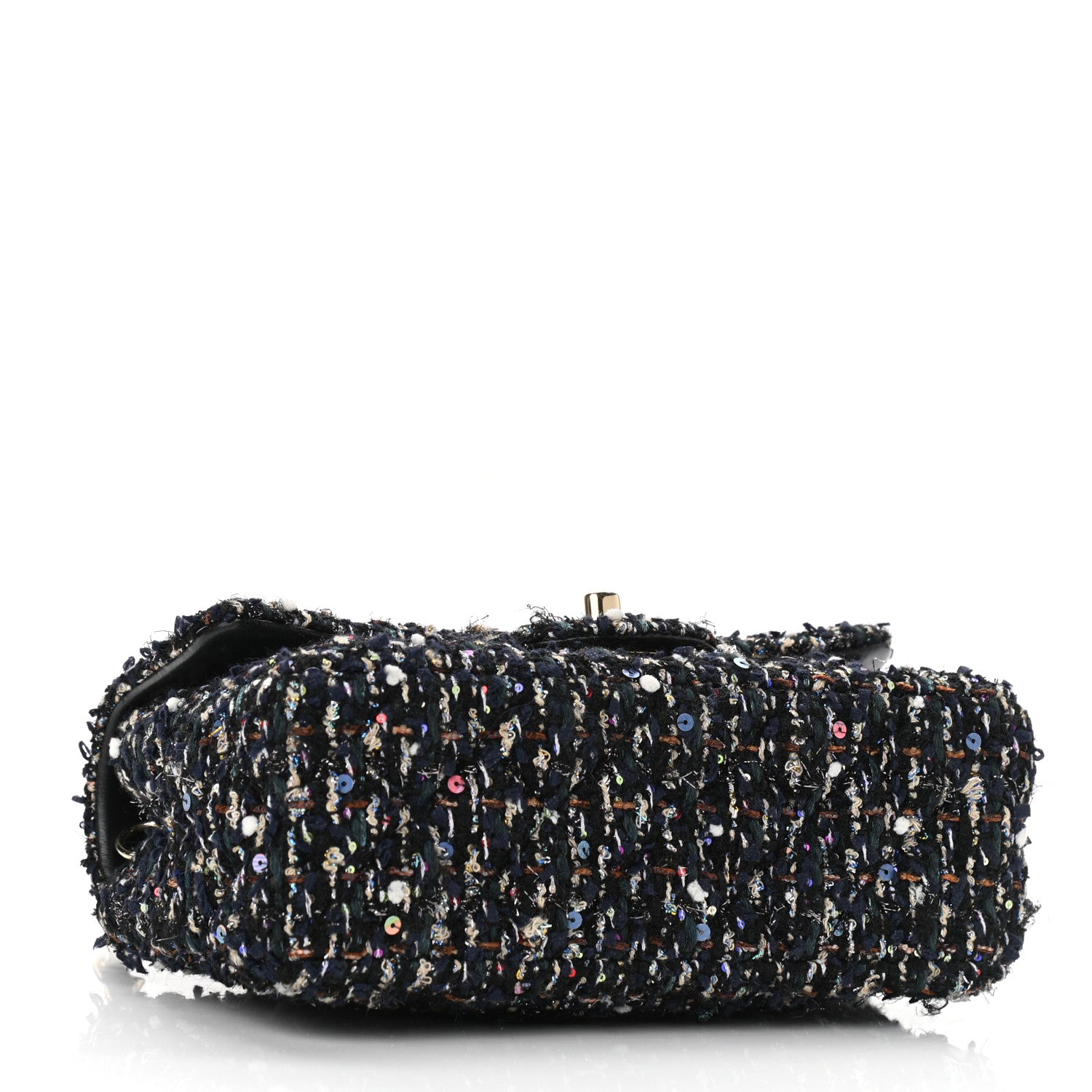 Chanel Glittered Tweed Quilted Mini Rectangular Flap Navy Blue Mulitcolor 4 of 10