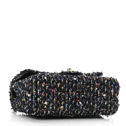 Chanel Glittered Tweed Quilted Mini Rectangular Flap Navy Blue Mulitcolor 4 of 10