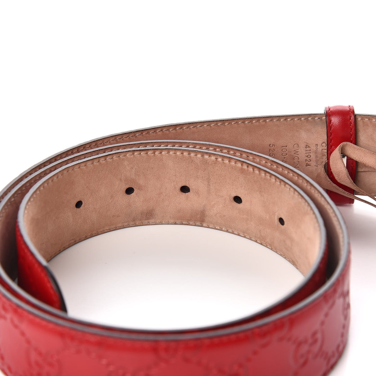 Guccissima Interlocking G 40mm Belt Red