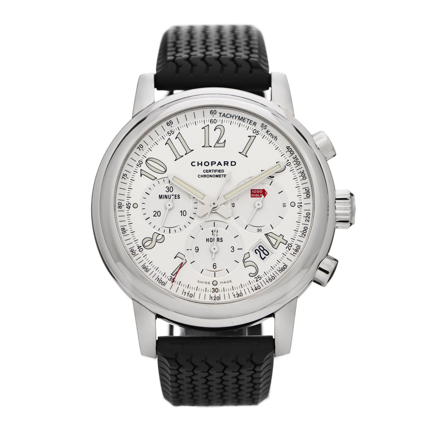 Chopard Stainless Steel Rubber 42mm 1000 Mille Miglia Chronograph Automatic Watch 1 of 7