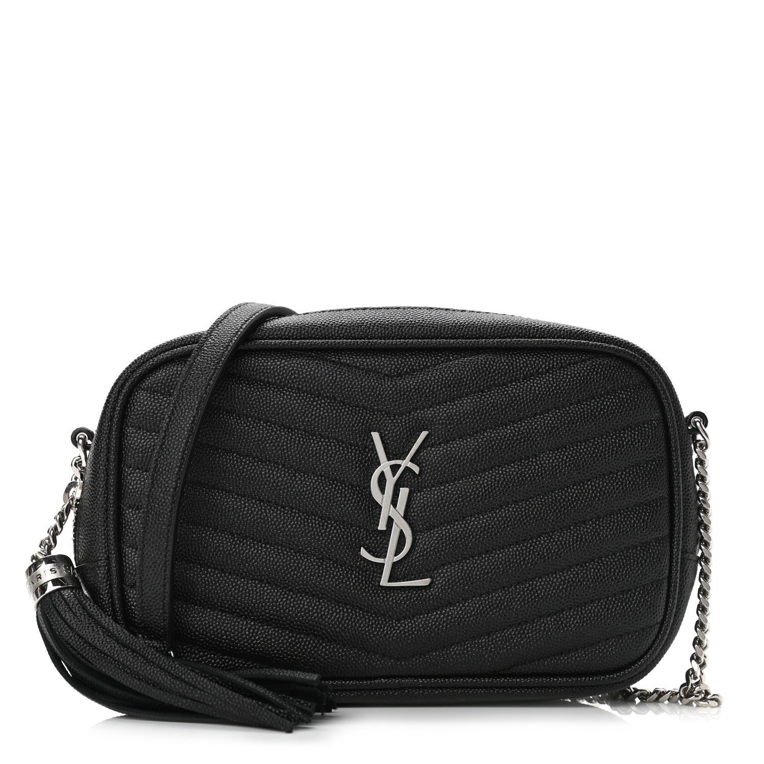 Saint Laurent Grain De Poudre Matelasse Monogram Mini Lou Camera Bag Black 1 of 10