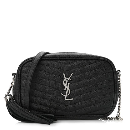 Saint Laurent Grain De Poudre Matelasse Monogram Mini Lou Camera Bag Black 1 of 10