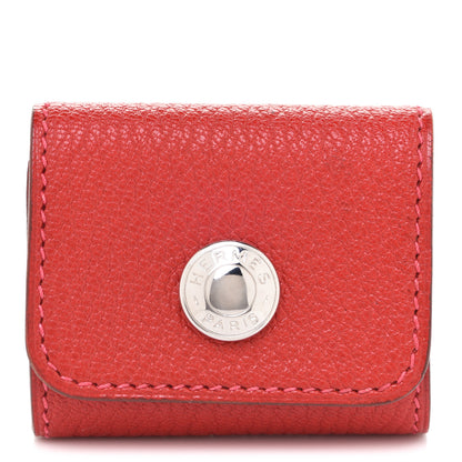 Hermes Chevre Mysore Post It Notepad Holder PM Rouge Vif 1 of 8