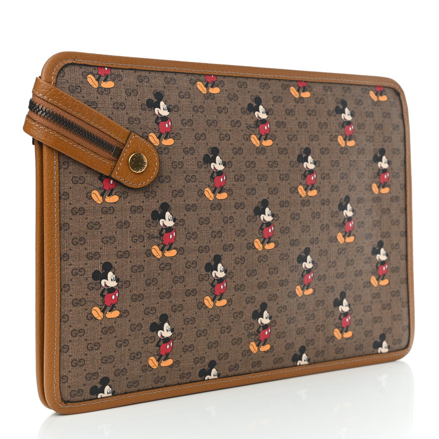 X DISNEY Mini Vintage GG Supreme Monogram Mickey Mouse Documents Holder Beige Vintage Sun Oil