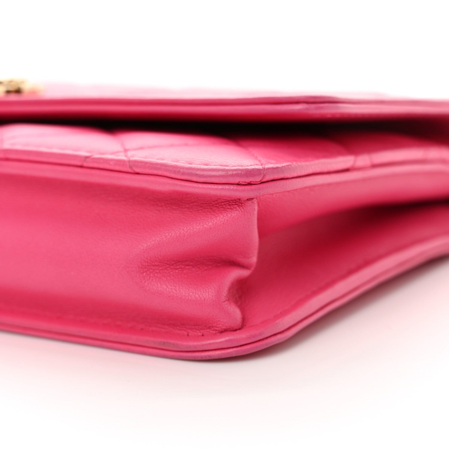 Chanel Lambskin Quilted Boy Wallet On Chain WOC Dark Pink 10 of 12