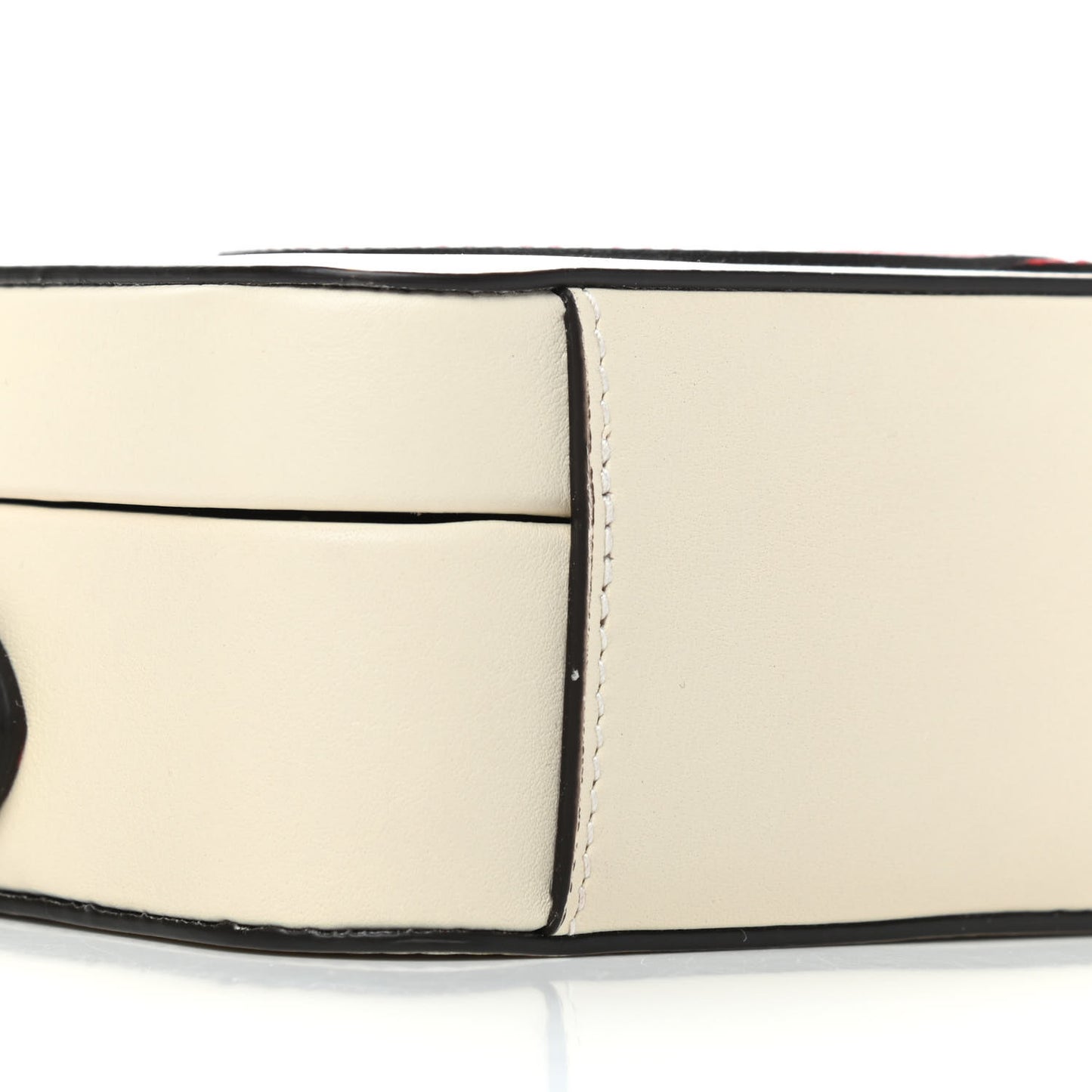 Vitello Eclipse Mini Interlocking G Shoulder Bag Mystic White Hibiscus Red