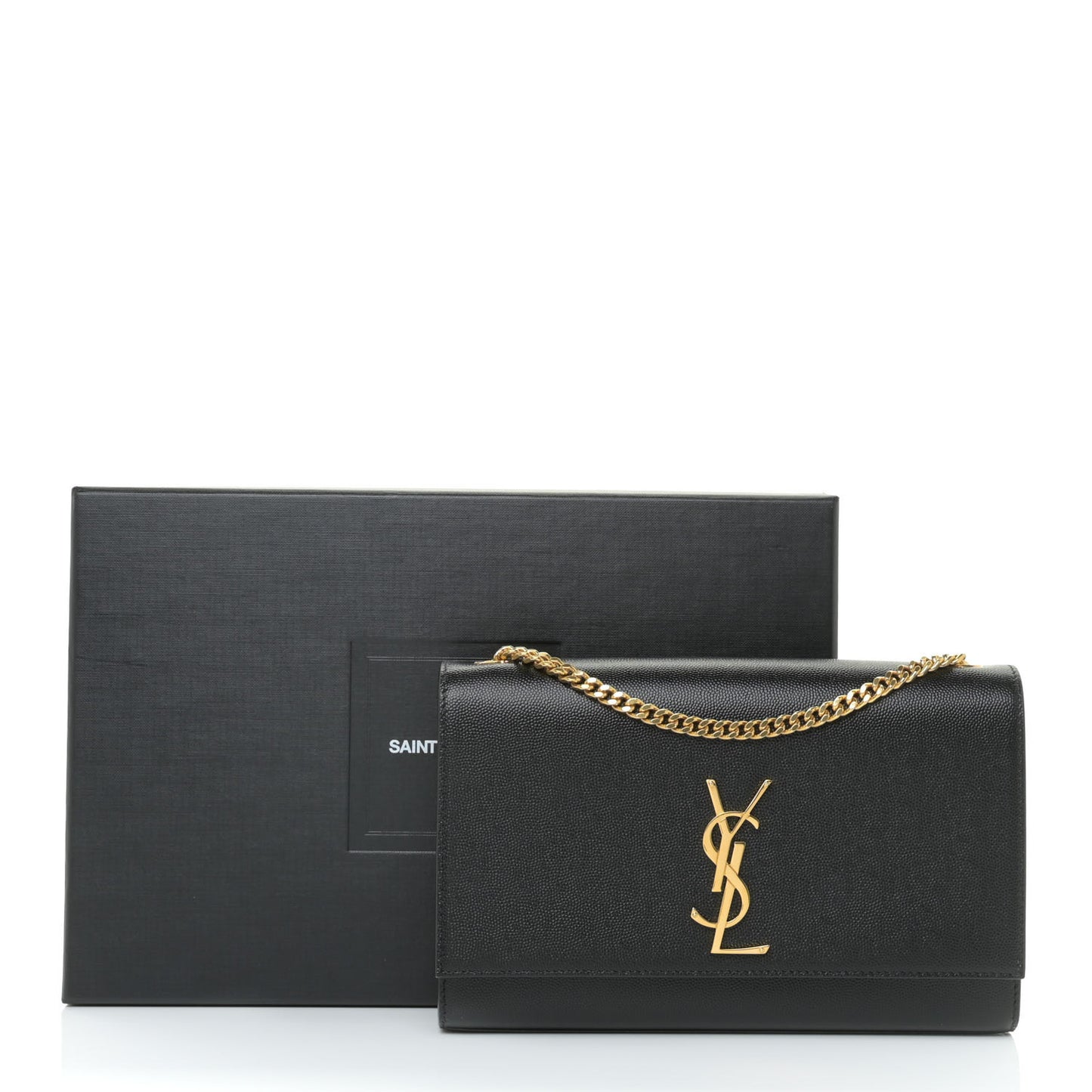 Grain De Poudre Medium Classic Monogram Kate Satchel Black
