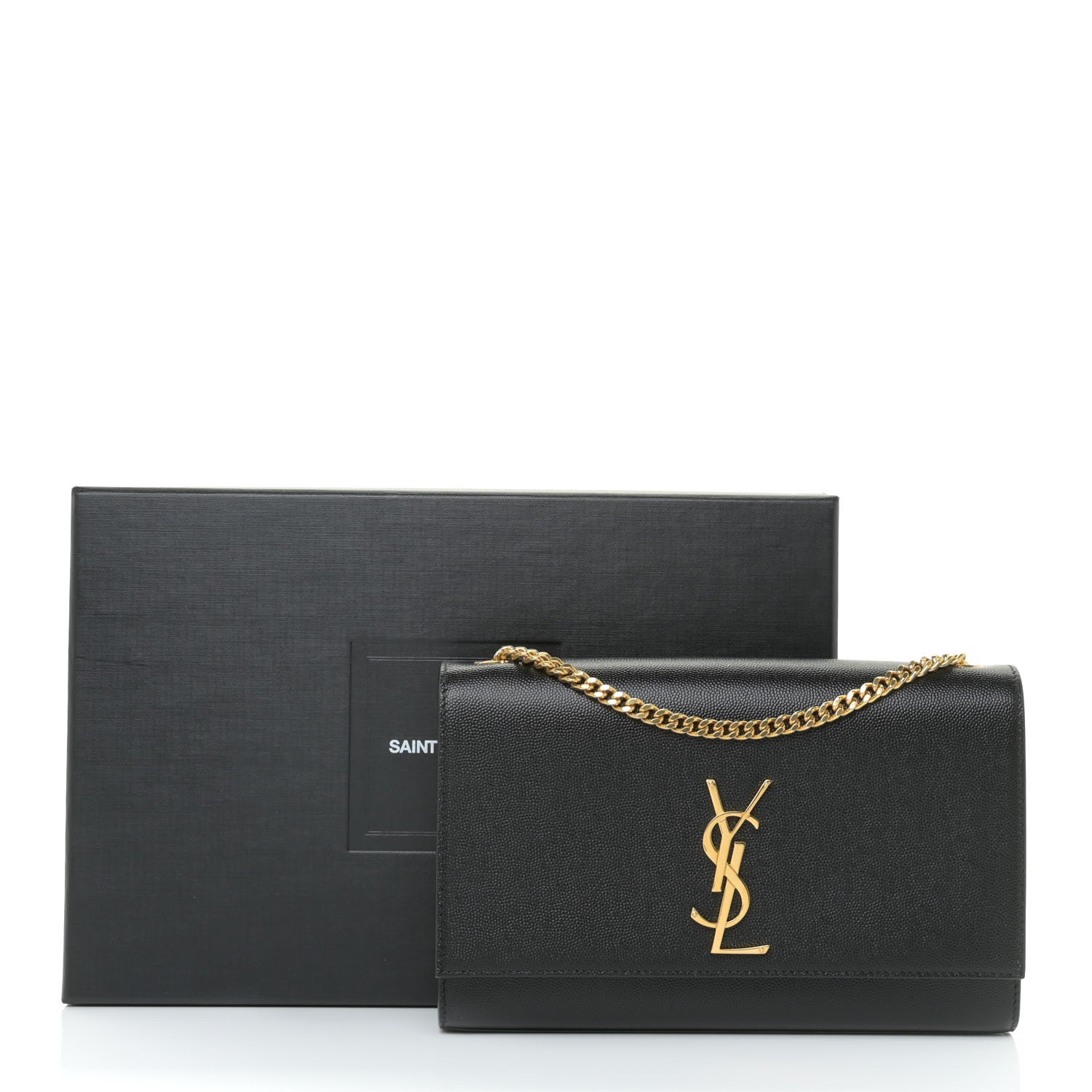 Saint Laurent Grain De Poudre Medium Classic Monogram Kate Satchel Black 12 of 12