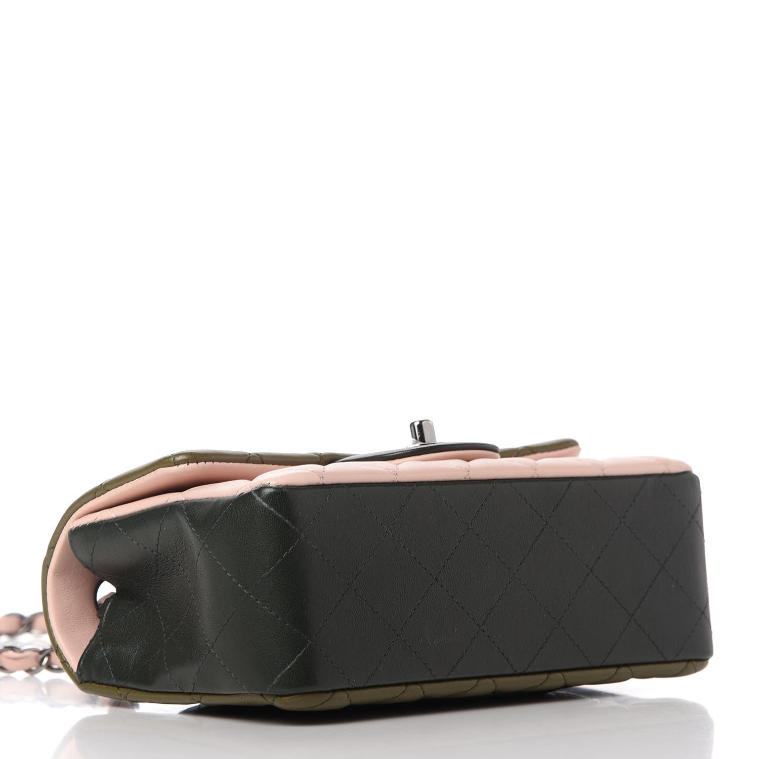 Chanel Lambskin Quilted Tri-Color Mini Rectangular Flap Green Pink 4 of 11