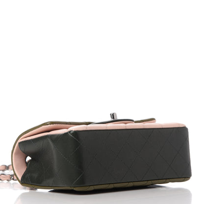 Chanel Lambskin Quilted Tri-Color Mini Rectangular Flap Green Pink 4 of 11