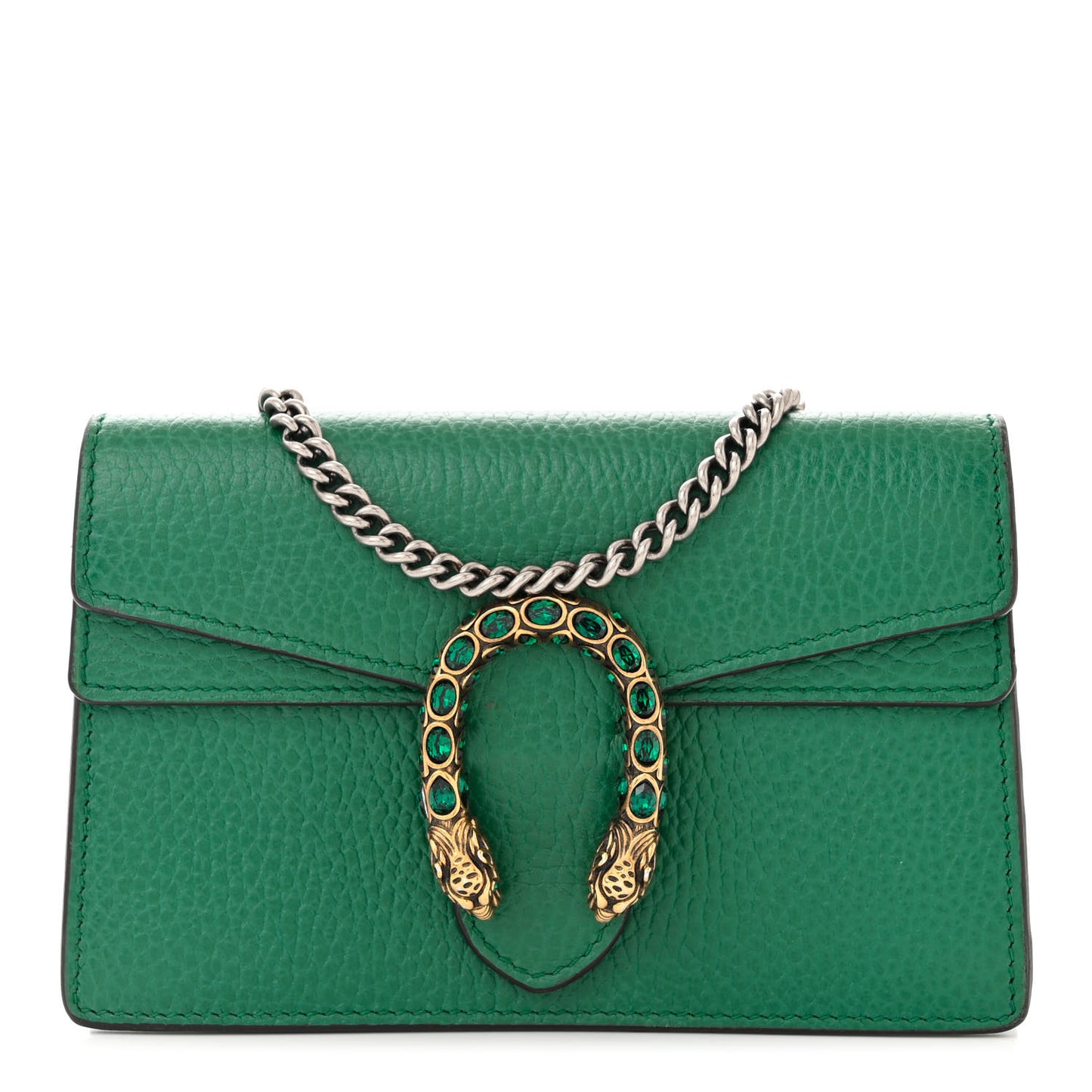 Dollar Calfskin Crystal Super Mini Dionysus Shoulder Bag Emerald