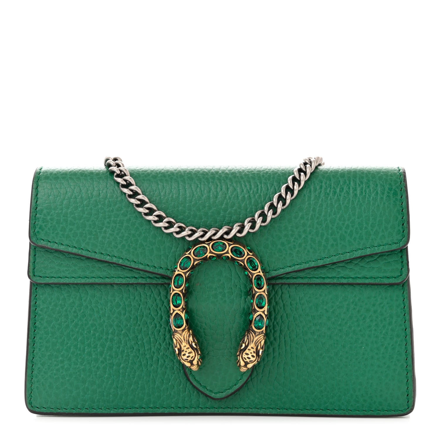 Gucci Dollar Calfskin Crystal Super Mini Dionysus Shoulder Bag Emerald 1 of 9