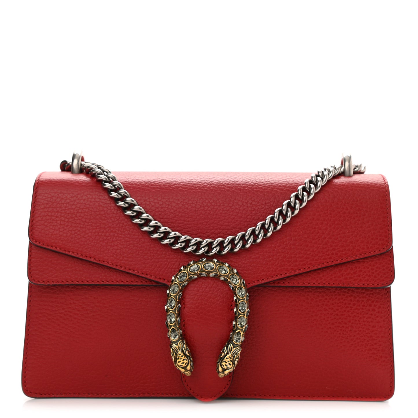 Dollar Calfskin Swarovski Crystal Small Dionysus Shoulder Bag Hibiscus Red