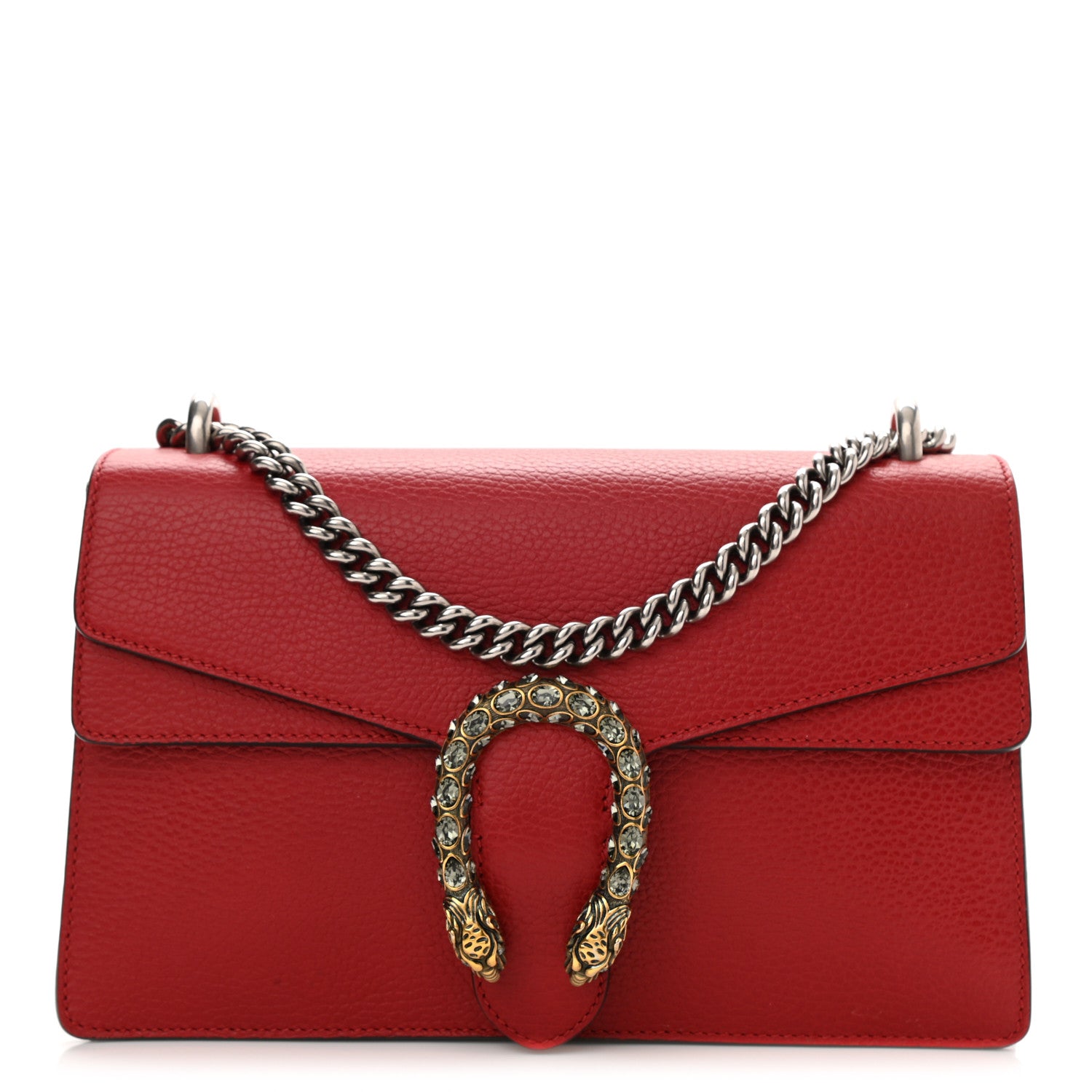 Gucci Dollar Calfskin Swarovski Crystal Small Dionysus Shoulder Bag Hibiscus Red 1 of 9
