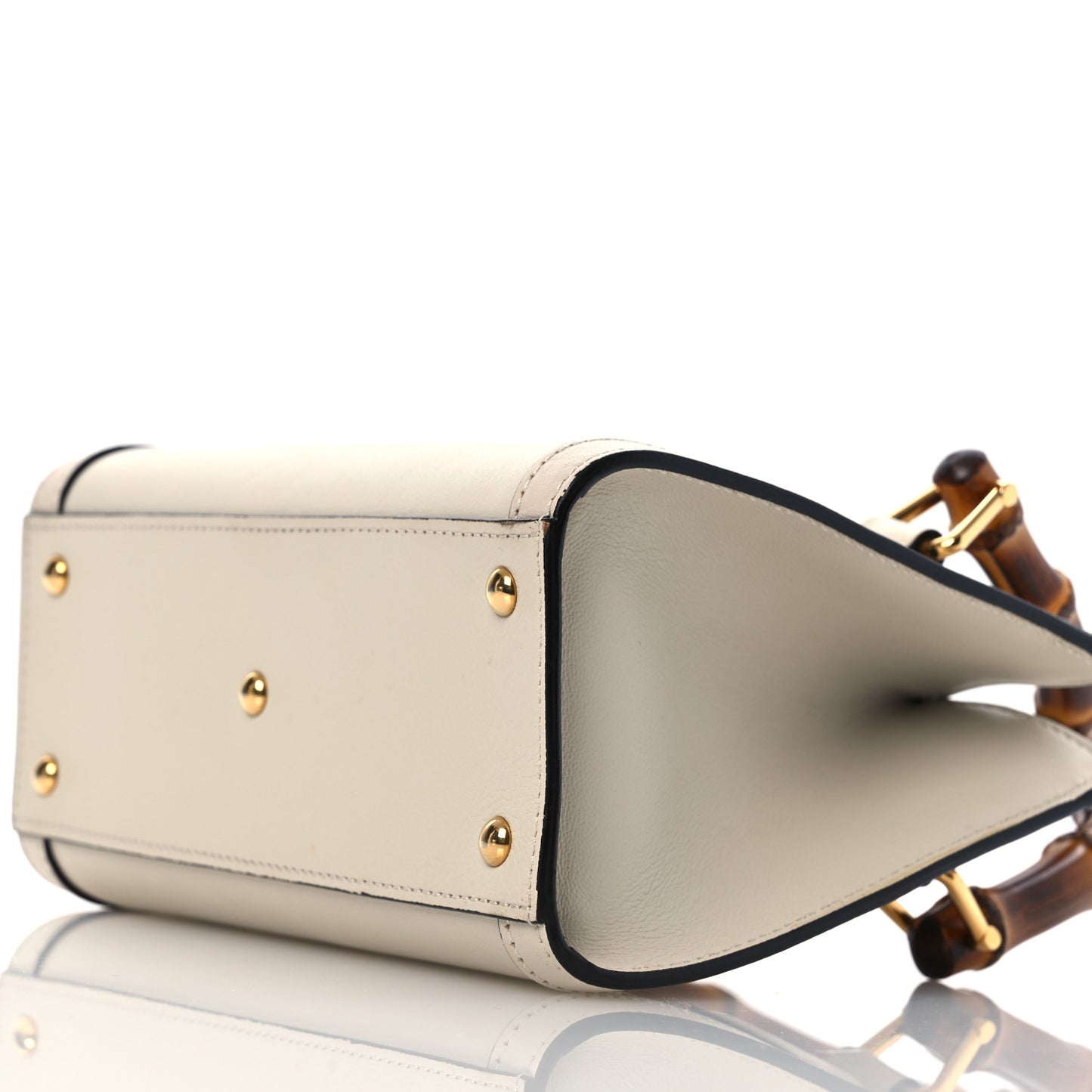 Wonka Grain Calfskin Mini Diana Tote Bag Mystic White