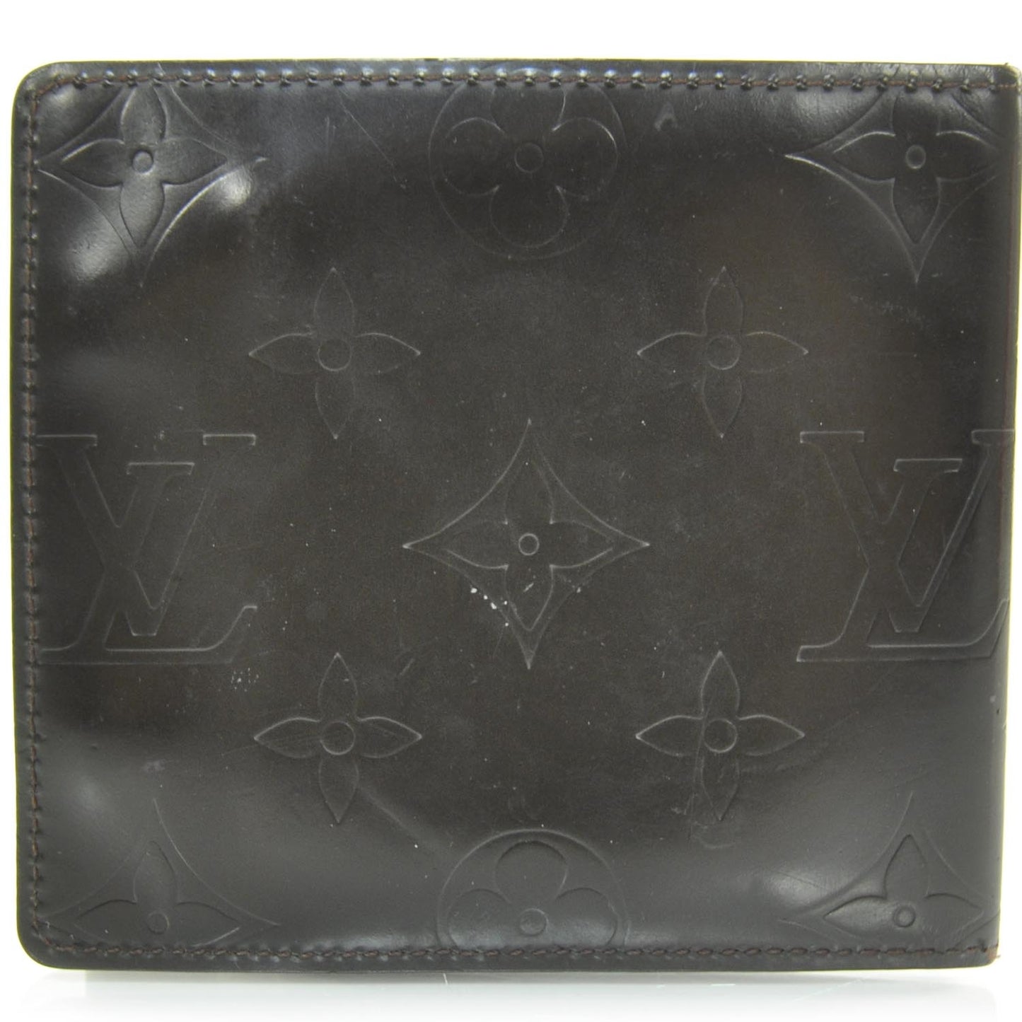 Monogram Glace Compact Wallet Cafe Brown