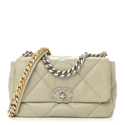 Chanel Lambskin Quilted Medium Chanel 19 Flap Grey 1 of 11