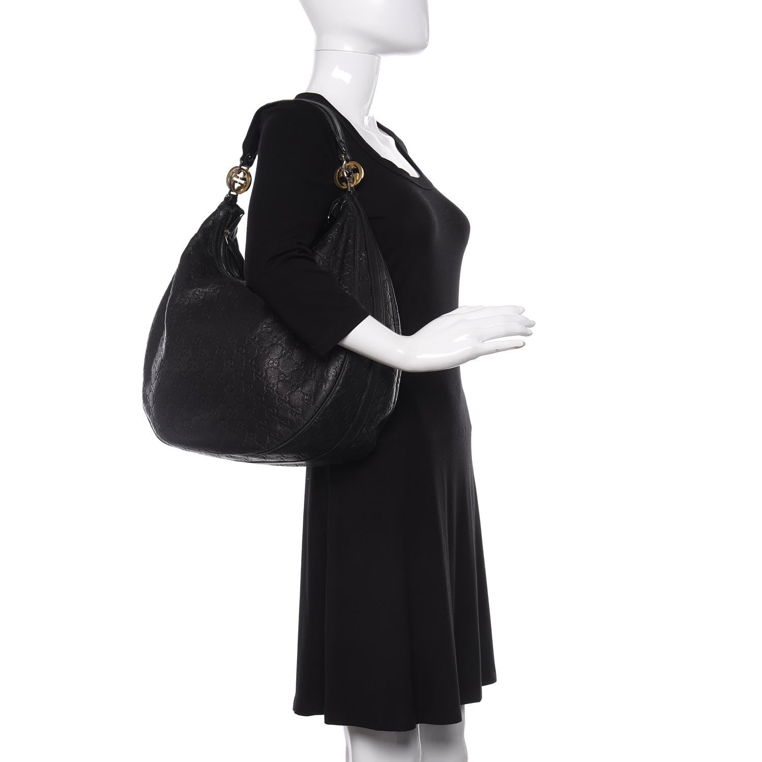 Gucci Guccissima Large GG Twins Hobo Black 2 of 14