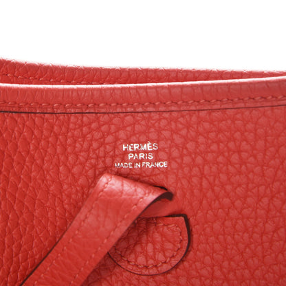 Hermes Taurillon Clemence Amazone Evelyne TPM Rouge Pivoine 6 of 8