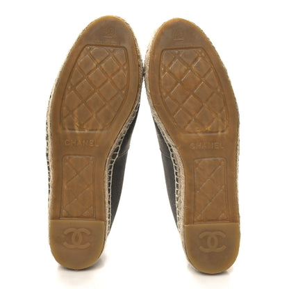 Chanel Canvas Grosgrain CC Espadrilles 40 Grey 5 of 9